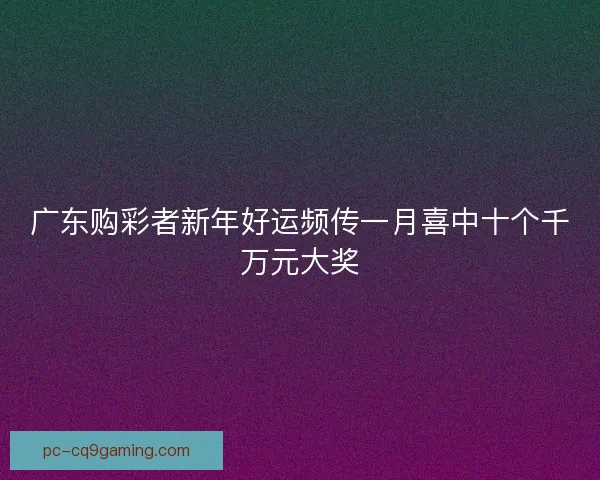 广东购彩者新年好运频传一月喜中十个千万元大奖