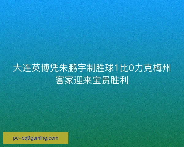 大连英博凭朱鹏宇制胜球1比0力克梅州客家迎来宝贵胜利