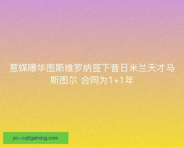 意媒曝华图斯维罗纳签下昔日米兰天才马斯图尔 合同为1+1年
