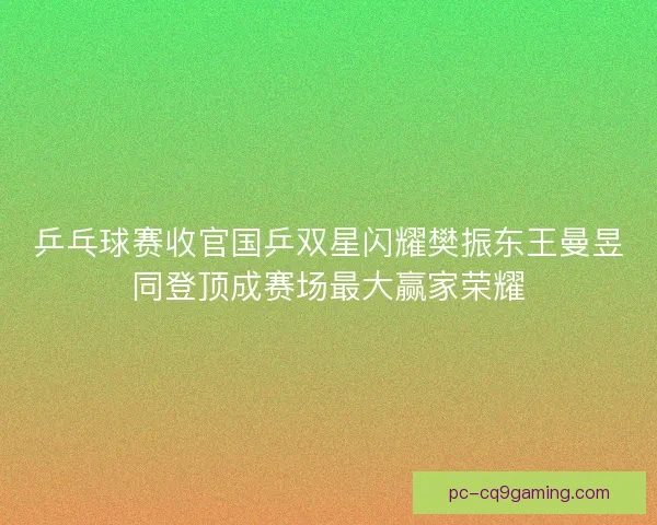 乒乓球赛收官国乒双星闪耀樊振东王曼昱同登顶成赛场最大赢家荣耀
